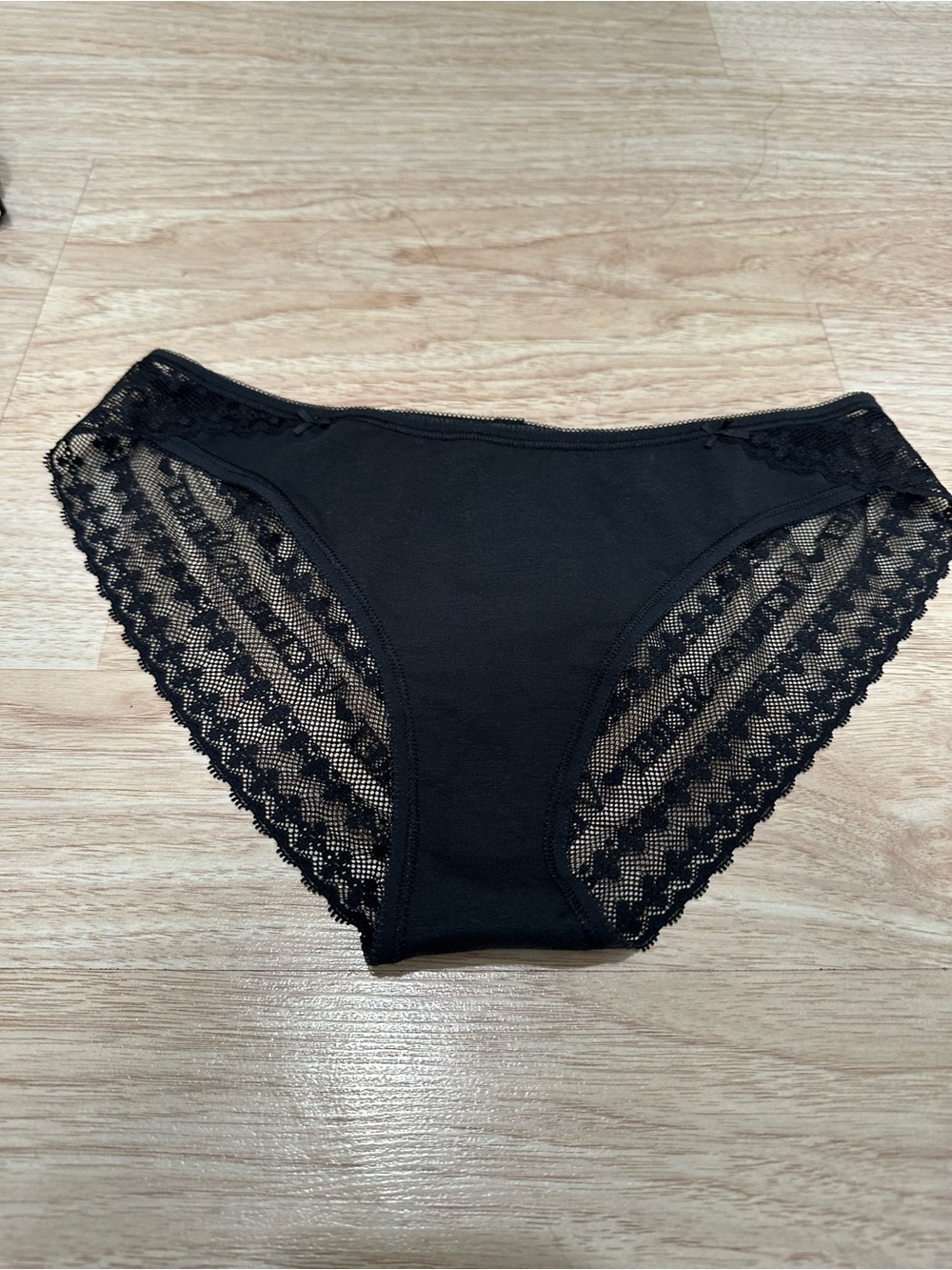 Black Lace Trim Low Rise Bikini Panty by Victoria’s Secret